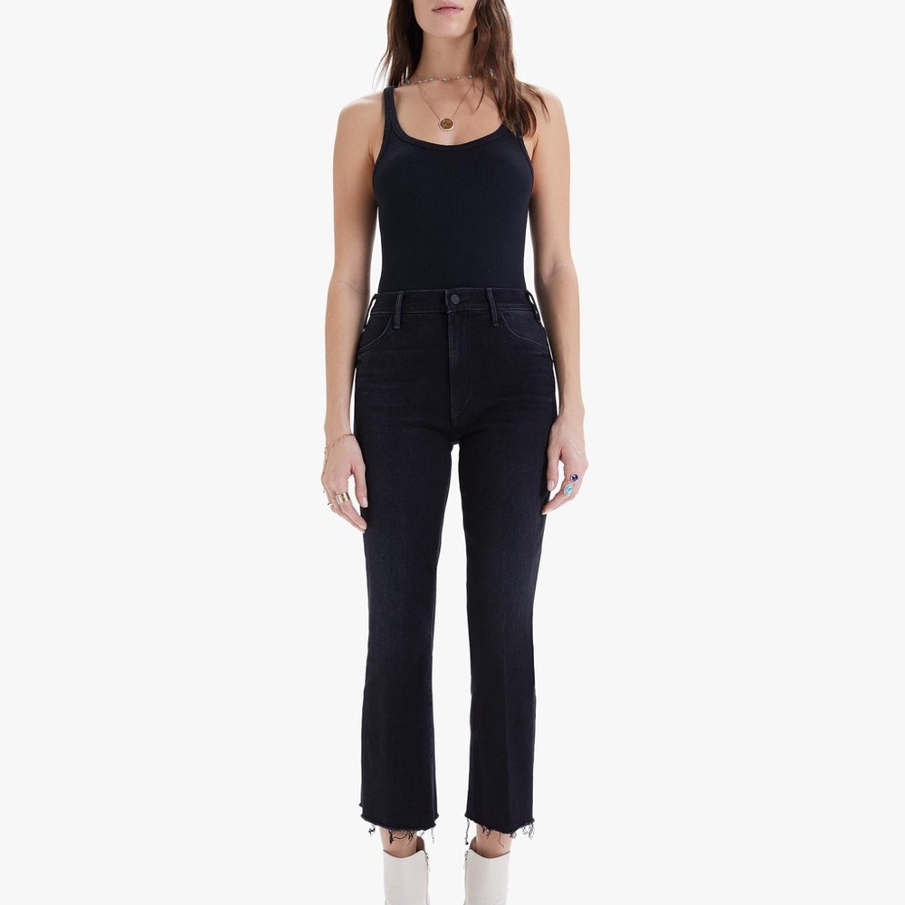 Black Mother Hustler Fray Jeans